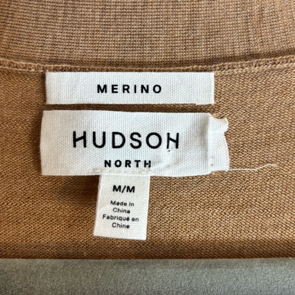 HUDSON Sz M Cashmere Classic Cardigan with Patch Pockets Long Sleeve Long Line - Picture 2 of 8